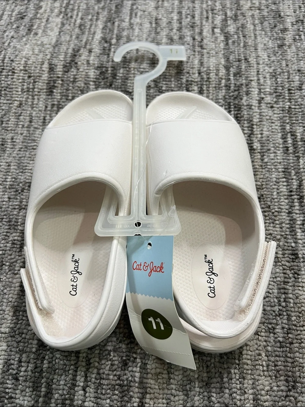 Cat & Jack Ankle Strap Open Toe White Sandals Size 11
